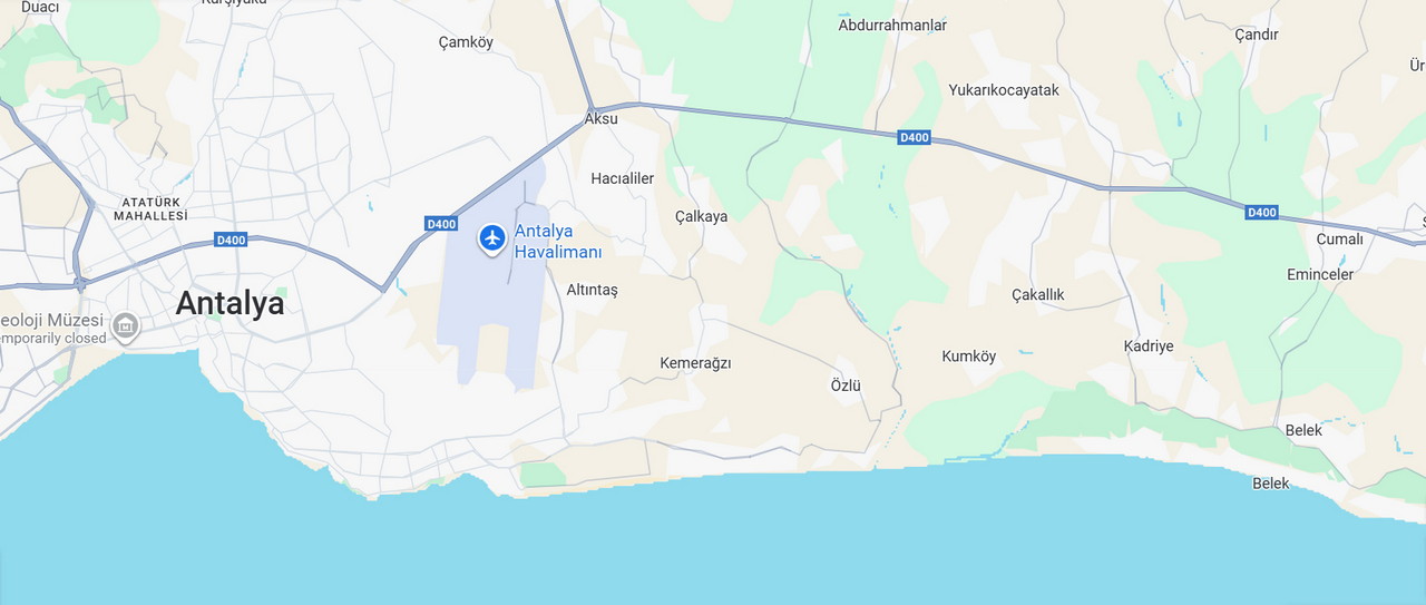 Route map. Antalya - Belek